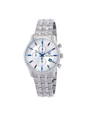 NWT Bulova Sutton Chronograph Quartz Silver Dial Men's Watch
